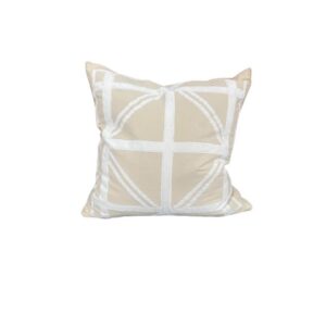Beige And White Geometric Square