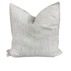 Charcoal Pinstripe Linen Pillow
